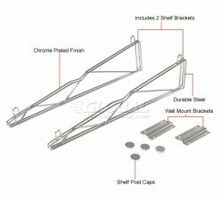 Nexel 24" Single Arm Shelf Bracket (Pair) -Shelving Sales Store 331335 1wco 2