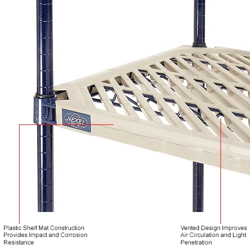 Nexel®, Nexelite®, 4 Tier, Vented Plastic Mat Shelving Unit, 54"W x 21"D x 54"H 14 Nexel®, Nexelite®, 4 Tier, Vented Plastic Mat Shelving Unit, 54"W x 21"D x 54"H - Image 14