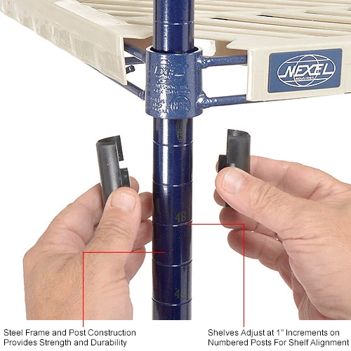 Nexel®, Nexelite®, 4 Tier, Vented Plastic Mat Shelving Unit, 54"W x 21"D x 54"H 15 Nexel®, Nexelite®, 4 Tier, Vented Plastic Mat Shelving Unit, 54"W x 21"D x 54"H - Image 15