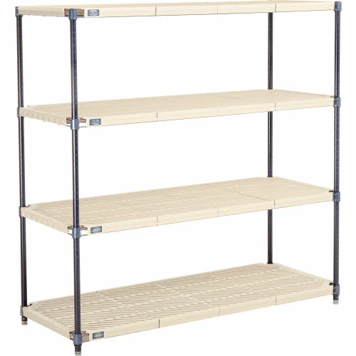 Nexel®, Nexelite®, 4 Tier, Vented Plastic Mat Shelving Unit, 54"W x 21"D x 54"H 2 Nexel®, Nexelite®, 4 Tier, Vented Plastic Mat Shelving Unit, 54"W x 21"D x 54"H - Image 2