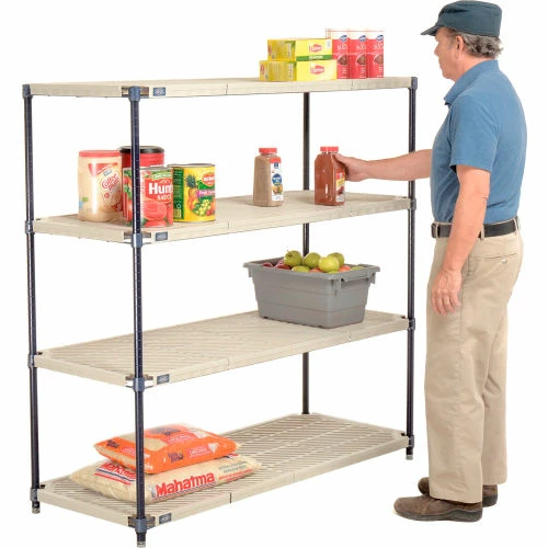 Nexel®, Nexelite®, 4 Tier, Vented Plastic Mat Shelving Unit, 54"W x 21"D x 54"H 3 Nexel®, Nexelite®, 4 Tier, Vented Plastic Mat Shelving Unit, 54"W x 21"D x 54"H - Image 3