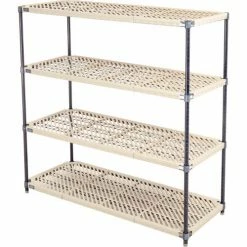 Nexel®, Nexelite®, 4 Tier, Vented Plastic Mat Shelving Unit, 54"W x 21"D x 54"H 19 Nexel®, Nexelite®, 4 Tier, Vented Plastic Mat Shelving Unit, 54"W x 21"D x 54"H -Shelving Sales Store 331479N 03