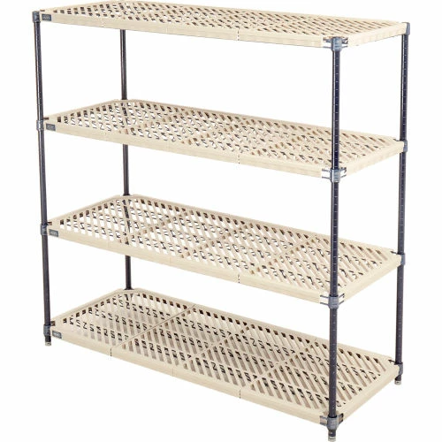 Nexel®, Nexelite®, 4 Tier, Vented Plastic Mat Shelving Unit, 54"W x 21"D x 54"H 4 Nexel®, Nexelite®, 4 Tier, Vented Plastic Mat Shelving Unit, 54"W x 21"D x 54"H - Image 4