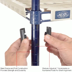 Nexel®, Nexelite®, 4 Tier, Vented Plastic Mat Shelving Unit, 60"W x 21"D x 54"H 30 Nexel®, Nexelite®, 4 Tier, Vented Plastic Mat Shelving Unit, 60"W x 21"D x 54"H -Shelving Sales Store 331480NIN 4wco