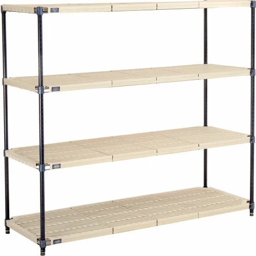 Nexel®, Nexelite®, 4 Tier, Vented Plastic Mat Shelving Unit, 60"W x 21"D x 54"H 2 Nexel®, Nexelite®, 4 Tier, Vented Plastic Mat Shelving Unit, 60"W x 21"D x 54"H - Image 2