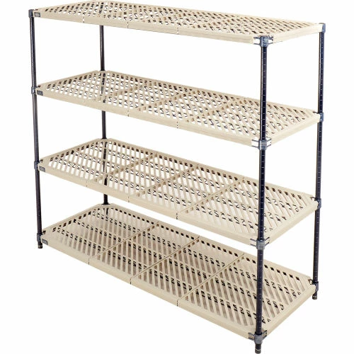 Nexel®, Nexelite®, 4 Tier, Vented Plastic Mat Shelving Unit, 60"W x 18"D x 54"H 4 Nexel®, Nexelite®, 4 Tier, Vented Plastic Mat Shelving Unit, 60"W x 18"D x 54"H - Image 4