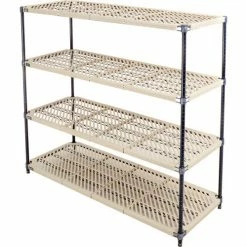 Nexel®, Nexelite®, 4 Tier, Vented Plastic Mat Shelving Unit, 60"W x 21"D x 54"H 19 Nexel®, Nexelite®, 4 Tier, Vented Plastic Mat Shelving Unit, 60"W x 21"D x 54"H -Shelving Sales Store 331480N 03