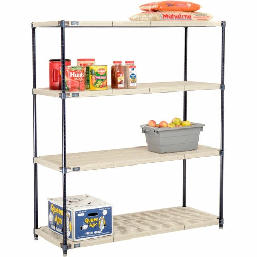 Nexel®, Nexelite®, 4 Tier, Vented Plastic Mat Shelving Unit, 54"W x 21"D x 63"H 1 Nexel®, Nexelite®, 4 Tier, Vented Plastic Mat Shelving Unit, 54"W x 21"D x 63"H