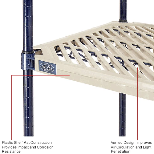 Nexel®, Nexelite®, 4 Tier, Vented Plastic Mat Shelving Unit, 54"W x 21"D x 63"H 14 Nexel®, Nexelite®, 4 Tier, Vented Plastic Mat Shelving Unit, 54"W x 21"D x 63"H - Image 14