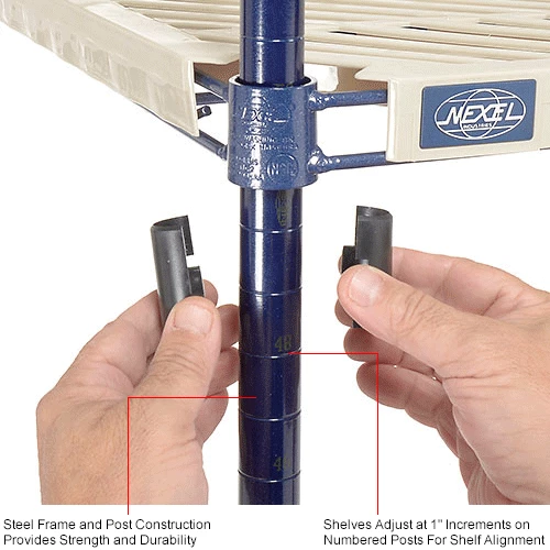 Nexel®, Nexelite®, 4 Tier, Vented Plastic Mat Shelving Unit, 54"W x 21"D x 63"H 15 Nexel®, Nexelite®, 4 Tier, Vented Plastic Mat Shelving Unit, 54"W x 21"D x 63"H - Image 15