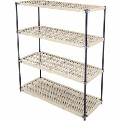 Nexel®, Nexelite®, 4 Tier, Vented Plastic Mat Shelving Unit, 54"W x 21"D x 63"H 19 Nexel®, Nexelite®, 4 Tier, Vented Plastic Mat Shelving Unit, 54"W x 21"D x 63"H -Shelving Sales Store 331485N 03