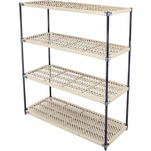 Nexel®, Nexelite®, 4 Tier, Vented Plastic Mat Shelving Unit, 54"W x 21"D x 63"H 4 Nexel®, Nexelite®, 4 Tier, Vented Plastic Mat Shelving Unit, 54"W x 21"D x 63"H - Image 4