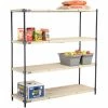 Nexel®, Nexelite®, 4 Tier, Vented Plastic Mat Shelving Unit, 60"W x 21"D x 63"H