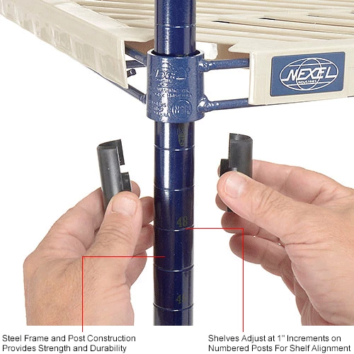Nexel®, Nexelite®, 4 Tier, Vented Plastic Mat Shelving Unit, 60"W x 21"D x 63"H 15 Nexel®, Nexelite®, 4 Tier, Vented Plastic Mat Shelving Unit, 60"W x 21"D x 63"H - Image 15