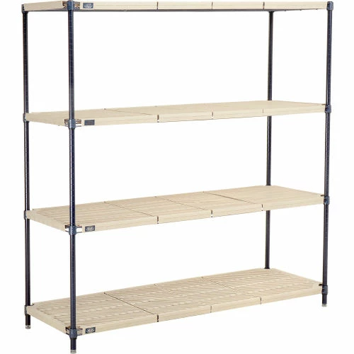 Nexel®, Nexelite®, 4 Tier, Vented Plastic Mat Shelving Unit, 60"W x 21"D x 63"H 2 Nexel®, Nexelite®, 4 Tier, Vented Plastic Mat Shelving Unit, 60"W x 21"D x 63"H - Image 2