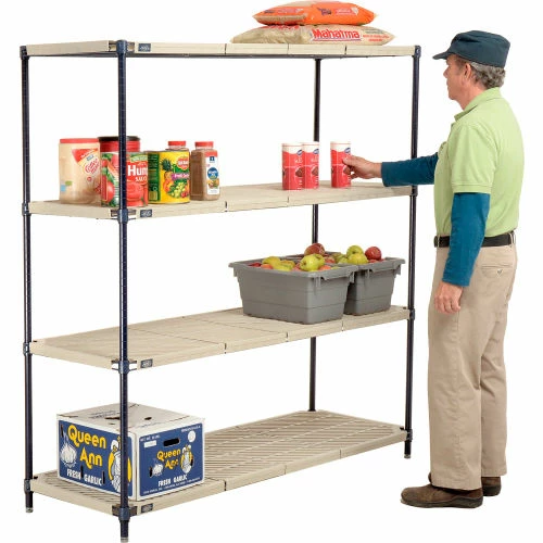Nexel®, Nexelite®, 4 Tier, Vented Plastic Mat Shelving Unit, 60"W x 21"D x 63"H 3 Nexel®, Nexelite®, 4 Tier, Vented Plastic Mat Shelving Unit, 60"W x 21"D x 63"H - Image 3