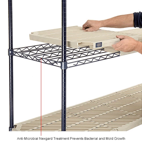 Nexel®, Nexelite®, 4 Tier, Vented Plastic Mat Shelving Unit, 72"W x 21"D x 63"H 13 Nexel®, Nexelite®, 4 Tier, Vented Plastic Mat Shelving Unit, 72"W x 21"D x 63"H - Image 13