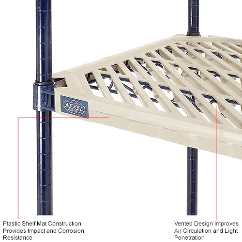 Nexel®, Nexelite®, 4 Tier, Vented Plastic Mat Shelving Unit, 72"W x 21"D x 63"H 14 Nexel®, Nexelite®, 4 Tier, Vented Plastic Mat Shelving Unit, 72"W x 21"D x 63"H - Image 14
