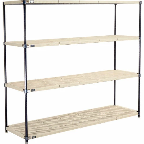 Nexel®, Nexelite®, 4 Tier, Vented Plastic Mat Shelving Unit, 72"W x 24"D x 63"H 2 Nexel®, Nexelite®, 4 Tier, Vented Plastic Mat Shelving Unit, 72"W x 24"D x 63"H - Image 2