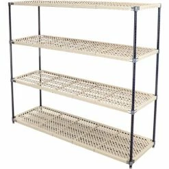 Nexel®, Nexelite®, 4 Tier, Vented Plastic Mat Shelving Unit, 72"W x 21"D x 63"H 19 Nexel®, Nexelite®, 4 Tier, Vented Plastic Mat Shelving Unit, 72"W x 21"D x 63"H -Shelving Sales Store 331487N 03 1