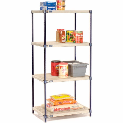 Nexel®, Nexelite®, 4 Tier, Vented Plastic Mat Shelving Unit, 30"W x 18"D x 63"H 2 Nexel®, Nexelite®, 4 Tier, Vented Plastic Mat Shelving Unit, 30"W x 18"D x 63"H - Image 2