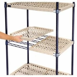 Nexel®, Nexelite®, 4 Tier, Vented Plastic Mat Shelving Unit, 30"W x 18"D x 54"H -Shelving Sales Store 331499N 03