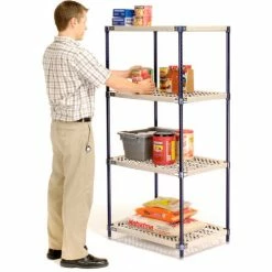 Nexel®, Nexelite®, 4 Tier, Vented Plastic Mat Shelving Unit, 30"W x 18"D x 63"H 21 Nexel®, Nexelite®, 4 Tier, Vented Plastic Mat Shelving Unit, 30"W x 18"D x 63"H -Shelving Sales Store 331499N 04 1
