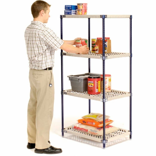 Nexel®, Nexelite®, 4 Tier, Vented Plastic Mat Shelving Unit, 30"W x 18"D x 63"H 5 Nexel®, Nexelite®, 4 Tier, Vented Plastic Mat Shelving Unit, 30"W x 18"D x 63"H - Image 5
