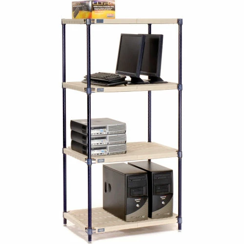 Nexel®, Nexelite®, 4 Tier, Vented Plastic Mat Shelving Unit, 30"W x 18"D x 63"H 6 Nexel®, Nexelite®, 4 Tier, Vented Plastic Mat Shelving Unit, 30"W x 18"D x 63"H - Image 6