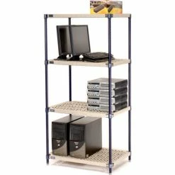 Nexel®, Nexelite®, 4 Tier, Vented Plastic Mat Shelving Unit, 30"W x 18"D x 54"H -Shelving Sales Store 331499N 07
