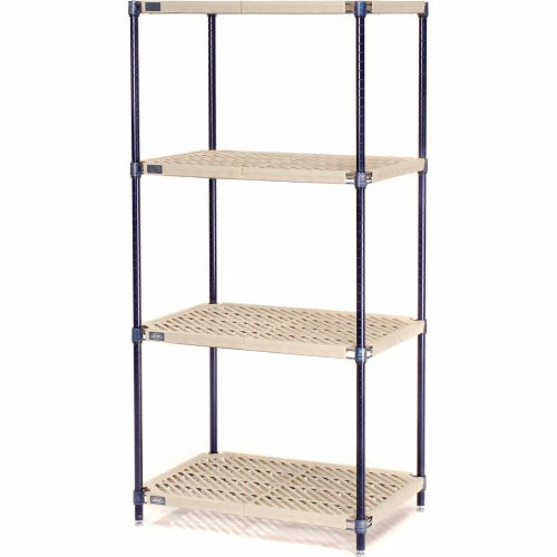 Nexel®, Nexelite®, 4 Tier, Vented Plastic Mat Shelving Unit, 30"W x 18"D x 63"H 9 Nexel®, Nexelite®, 4 Tier, Vented Plastic Mat Shelving Unit, 30"W x 18"D x 63"H - Image 9