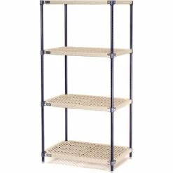 Nexel®, Nexelite®, 4 Tier, Vented Plastic Mat Shelving Unit, 30"W x 18"D x 54"H -Shelving Sales Store 331499N 08