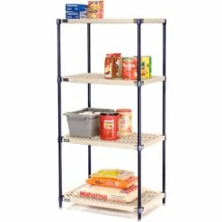 Nexel®, Nexelite®, 4 Tier, Vented Plastic Mat Shelving Unit, 30"W x 18"D x 54"H -Shelving Sales Store 331499N 09