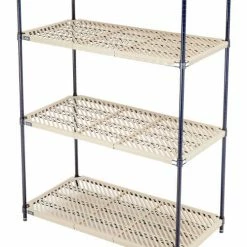 Nexel®, Nexelite®, 4 Tier, Vented Plastic Mat Shelving Unit, 48"W x 24"D x 74"H -Shelving Sales Store 331539N 07
