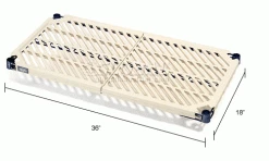 Nexel®, Nexelite®, Vented Plastic Mat Shelf, 36"W x 18"D 23 Nexel®, Nexelite®, Vented Plastic Mat Shelf, 36"W x 18"D -Shelving Sales Store 331576N dim