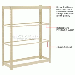 Global Industrial™ 48" Long Tan Single Rivet Beam 7 Global Industrial™ 48" Long Tan Single Rivet Beam -Shelving Sales Store 331641 4wco 1