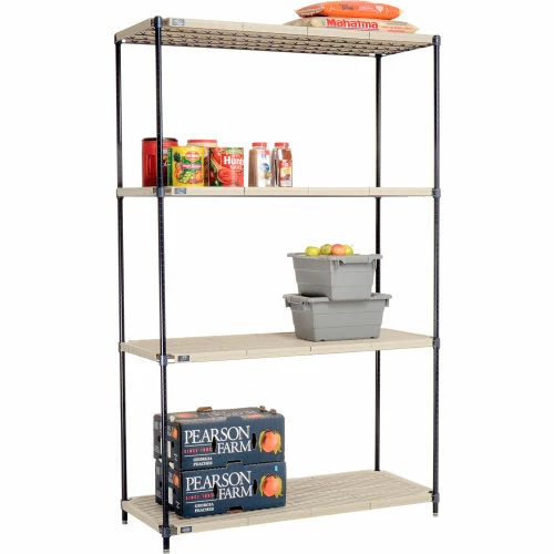 Nexel®, Nexelite®, 4 Tier, Vented Plastic Mat Shelving Unit, 54"W x 18"D x 86"H 1 Nexel®, Nexelite®, 4 Tier, Vented Plastic Mat Shelving Unit, 54"W x 18"D x 86"H