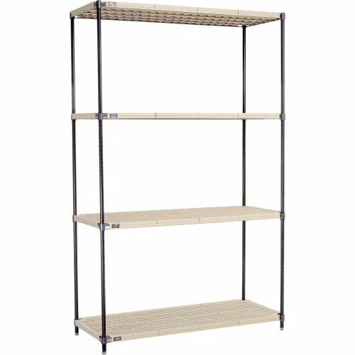 Nexel®, Nexelite®, 4 Tier, Vented Plastic Mat Shelving Unit, 54"W x 18"D x 86"H 2 Nexel®, Nexelite®, 4 Tier, Vented Plastic Mat Shelving Unit, 54"W x 18"D x 86"H - Image 2