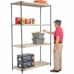 Nexel®, Nexelite®, 4 Tier, Vented Plastic Mat Shelving Unit, 54"W x 18"D x 86"H 13 Nexel®, Nexelite®, 4 Tier, Vented Plastic Mat Shelving Unit, 54"W x 18"D x 86"H -Shelving Sales Store 331785N 02