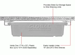 Nexel® AST24C Single Box Slide for 18"D and 24"D Shelves - Pair -Shelving Sales Store 477CP6 2wco
