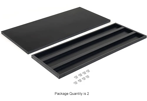 Global Industrial Shelves For 48"Wx18"D Storage Cabinet, Black, 2 Pack 6 Global Industrial Shelves For 48"Wx18"D Storage Cabinet, Black, 2 Pack - Image 6