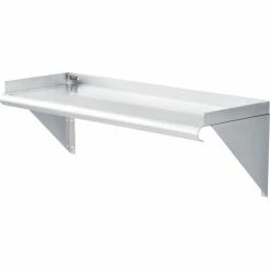 Global Industrial™ Wall Mount Shelf with 1-1/2" Lip 18 Gauge 430 Stainless Steel 36"W x 12"D