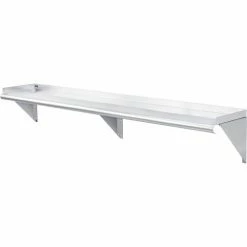 Global Industrial™ Wall Mount Shelf with 1-1/2" Lip 18 Gauge 430 Stainless Steel 72"W x 12"D