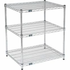 Nexel® ESD, 3 Tier, Wire Shelving Starter Unit, 42"W x 18"D x 34"H
