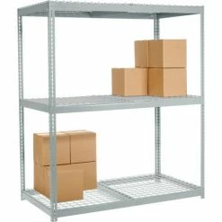 Global Industrial Wide Span Rack 72Wx36Dx84H, 3 Shelves Wire Deck 900 Lb Cap. Per Level, Gray 24 Global Industrial Wide Span Rack 72Wx36Dx84H, 3 Shelves Wire Deck 900 Lb Cap. Per Level, Gray -Shelving Sales Store 502469 05 3