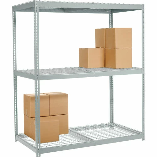Global Industrial Wide Span Rack 72Wx24Dx96H, 3 Shelves Wire Deck 900 Lb Cap. Per Level, Gray 6 Global Industrial Wide Span Rack 72Wx24Dx96H, 3 Shelves Wire Deck 900 Lb Cap. Per Level, Gray - Image 6