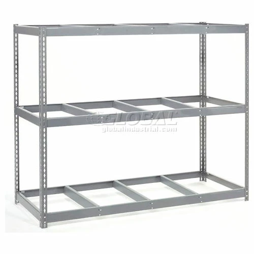 Global Industrial Wide Span Rack 96Wx48Dx84H, 3 Shelves No Deck 1100 Lb Cap. Per Level, Gray 1 Global Industrial Wide Span Rack 96Wx48Dx84H, 3 Shelves No Deck 1100 Lb Cap. Per Level, Gray
