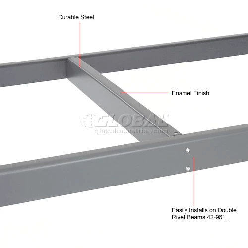 Global Industrial™ 48" Long Gray Center Deck Support 5 Global Industrial™ 48" Long Gray Center Deck Support - Image 5