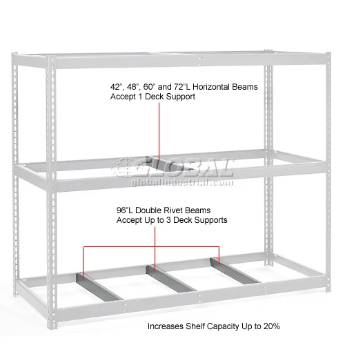 Global Industrial™ 30" Long Gray Center Deck Support 7 Global Industrial™ 30" Long Gray Center Deck Support - Image 7