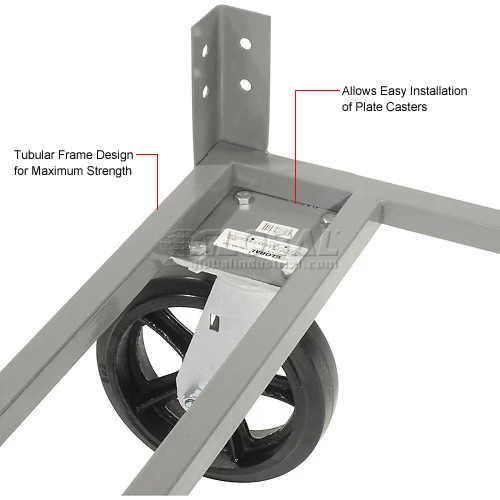 Global Industrial™ 60"Wx24"D Gray Dolly Base Without Casters 9 Global Industrial™ 60"Wx24"D Gray Dolly Base Without Casters - Image 9